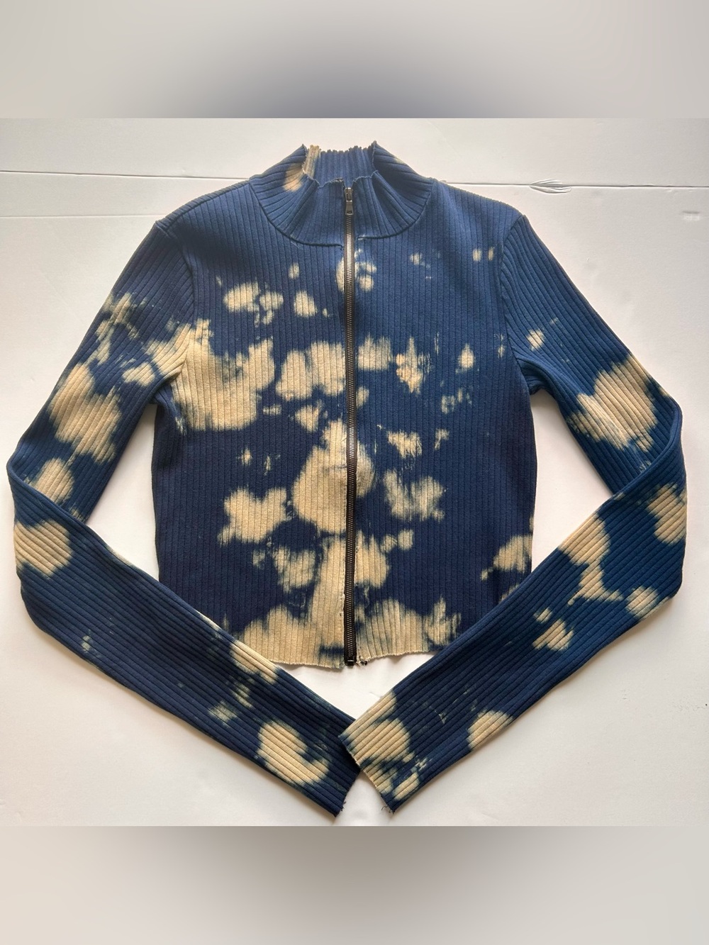 Cotton Citizen Ibiza Turtleneck Zip-up Blue Tie-Dye